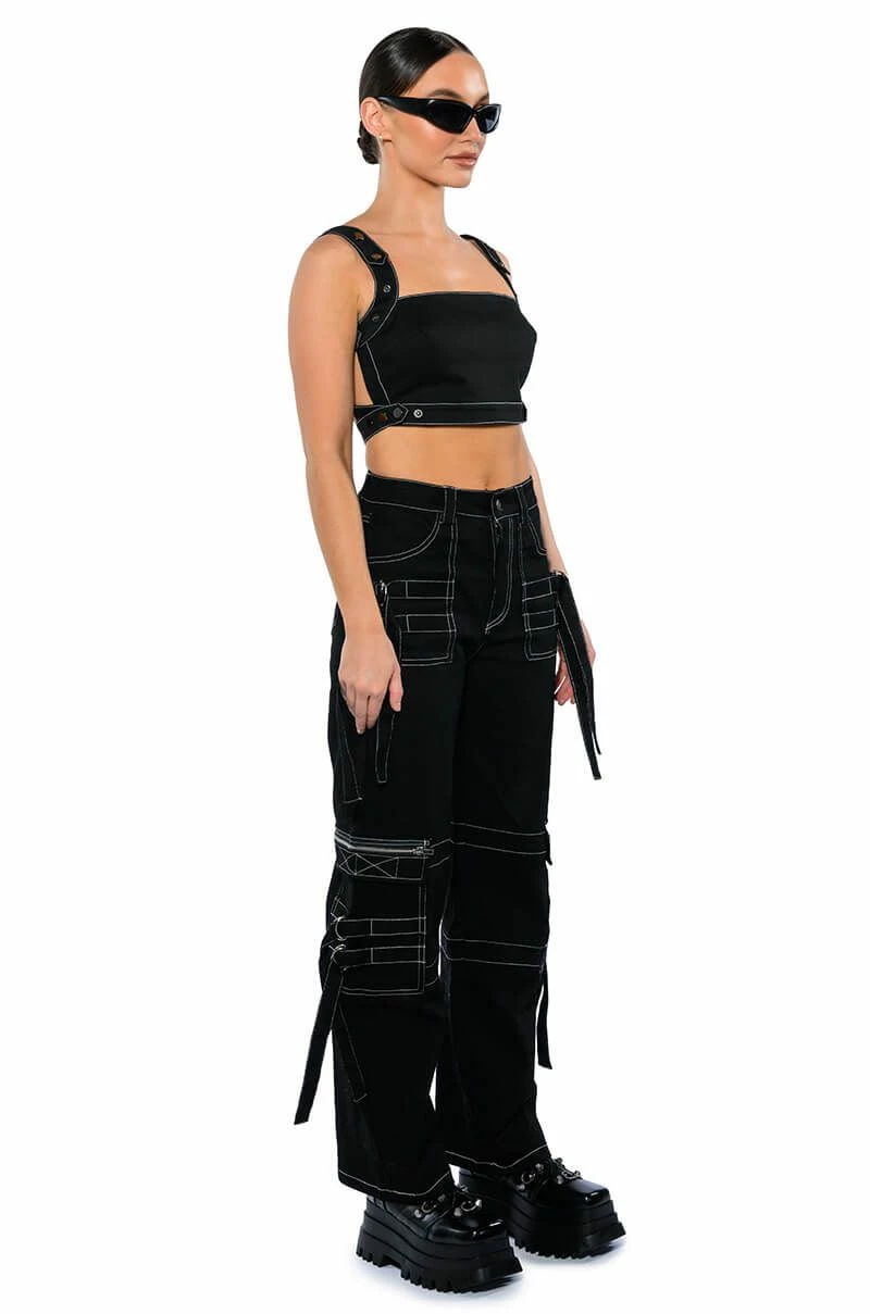 SECRET ADMIRER DENIM CROP TOP