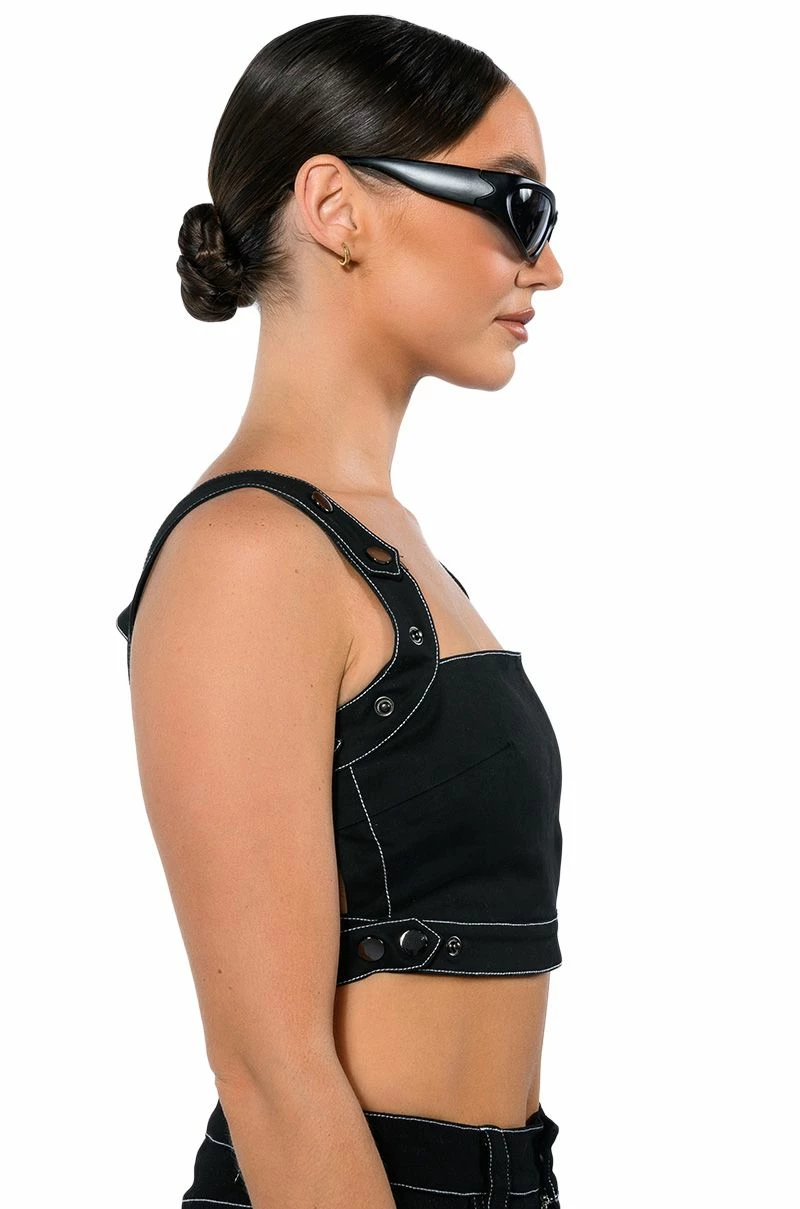 SECRET ADMIRER DENIM CROP TOP - Image 2