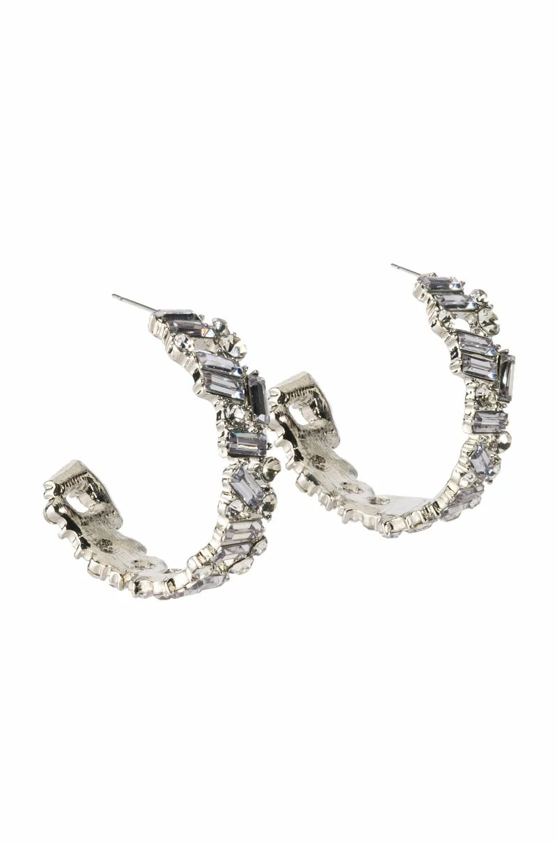 SHINE BRIGHT RHINESTONE HOOPS - Image 2