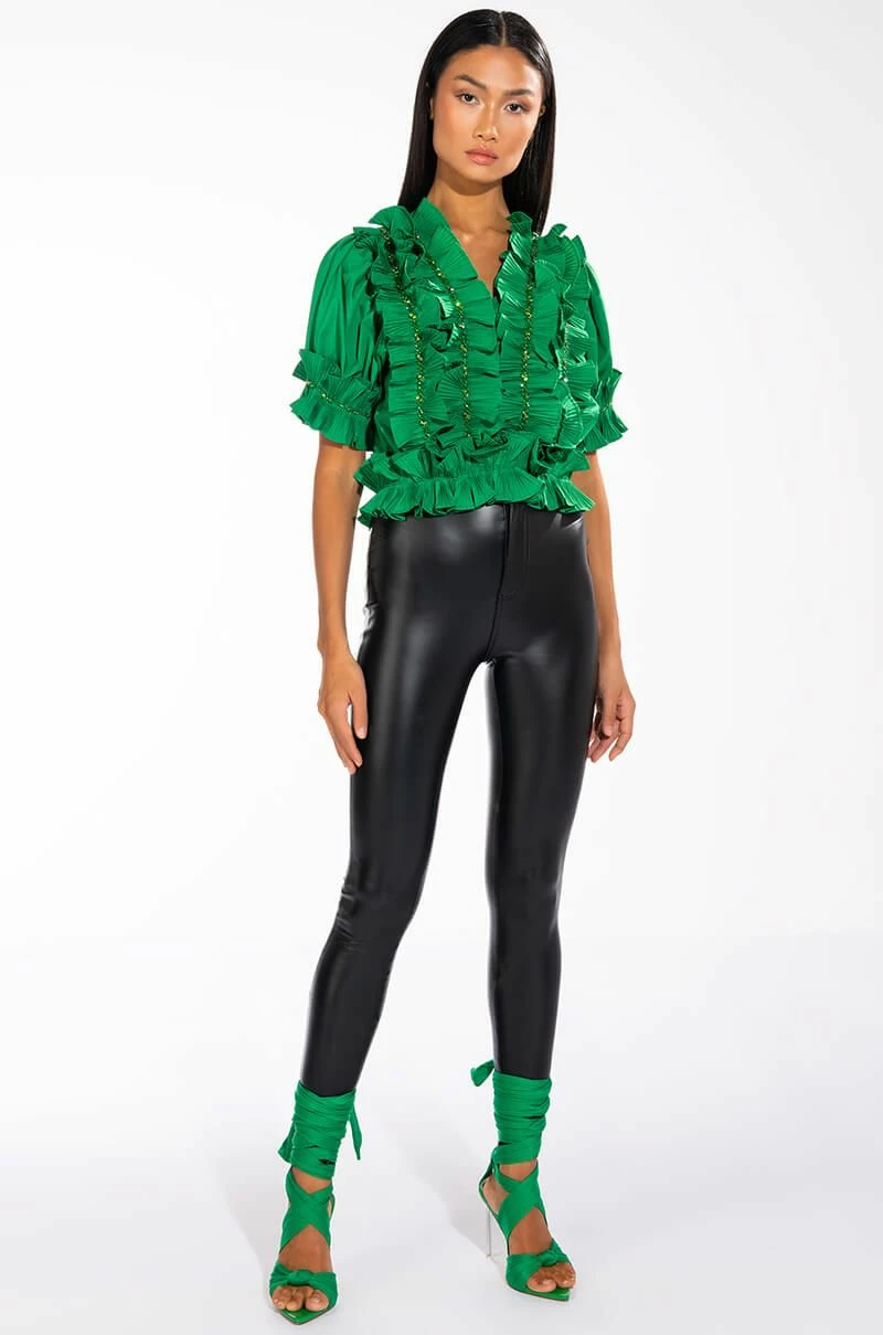 SIMPLY FRILLING RUFFLED SHORT SLEEVE BLOUSE - Image 2