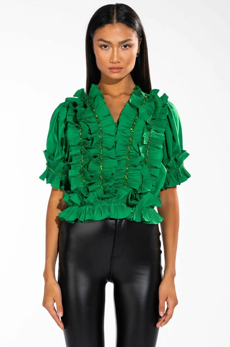 SIMPLY FRILLING RUFFLED SHORT SLEEVE BLOUSE - Image 3