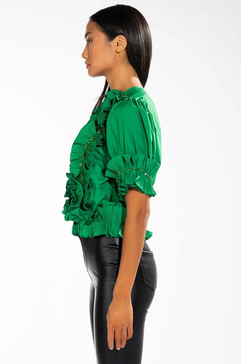 SIMPLY FRILLING RUFFLED SHORT SLEEVE BLOUSE - Image 4