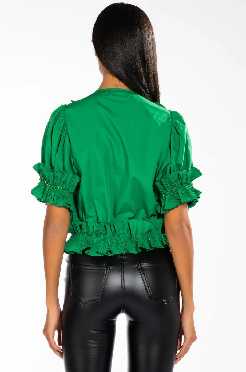 SIMPLY FRILLING RUFFLED SHORT SLEEVE BLOUSE - Image 5