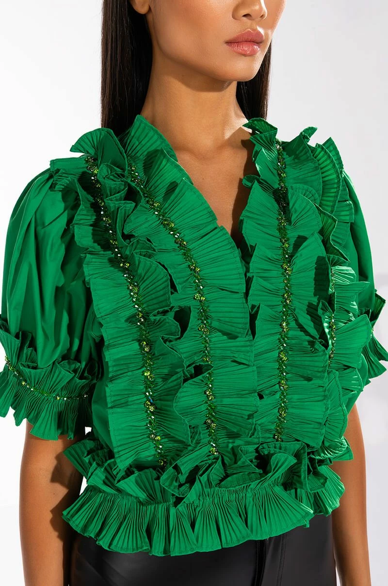 SIMPLY FRILLING RUFFLED SHORT SLEEVE BLOUSE - Image 6