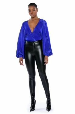 SLOW MOTION LONG SLEEVE WRAP FRONT BODYSUIT
