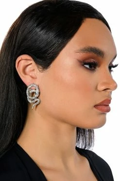 SNEAKY LINK EMBELLISHED EARRINGS
