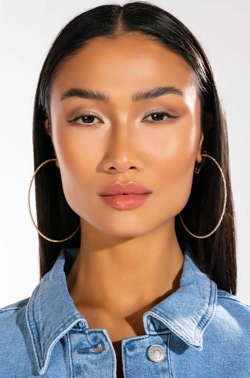 SPARKLE GOLD 80MM RHINESTONE HOOPS