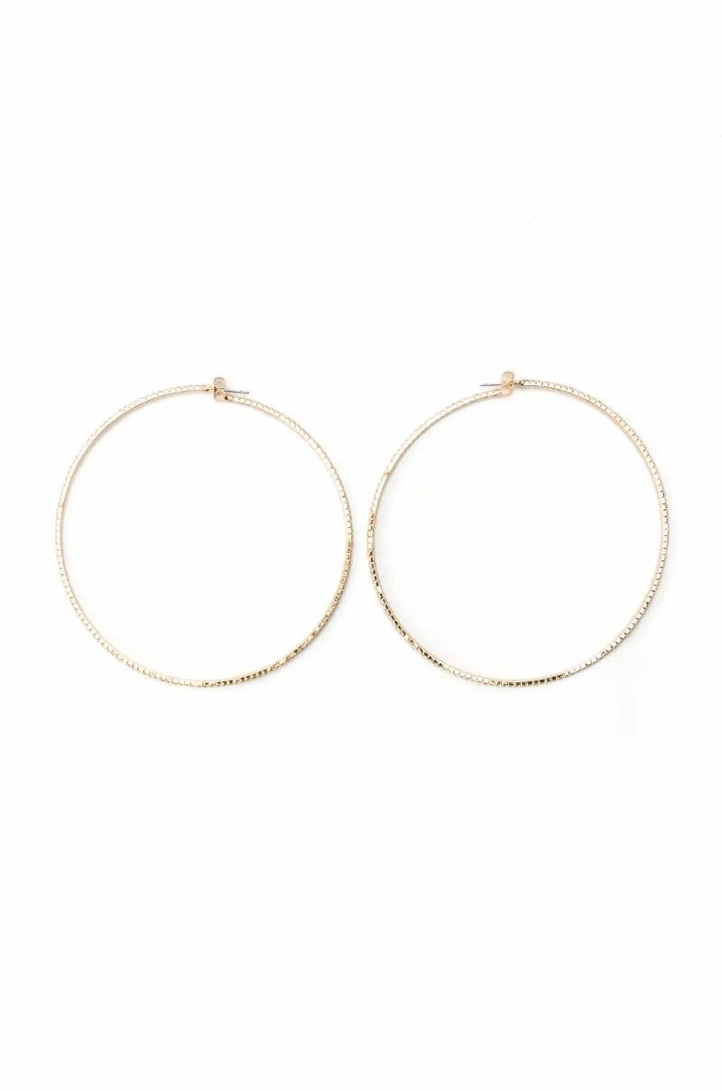 SPARKLE GOLD 80MM RHINESTONE HOOPS - Image 2