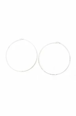 SPARKLE SILVER 100MM RHINESTONE HOOPS