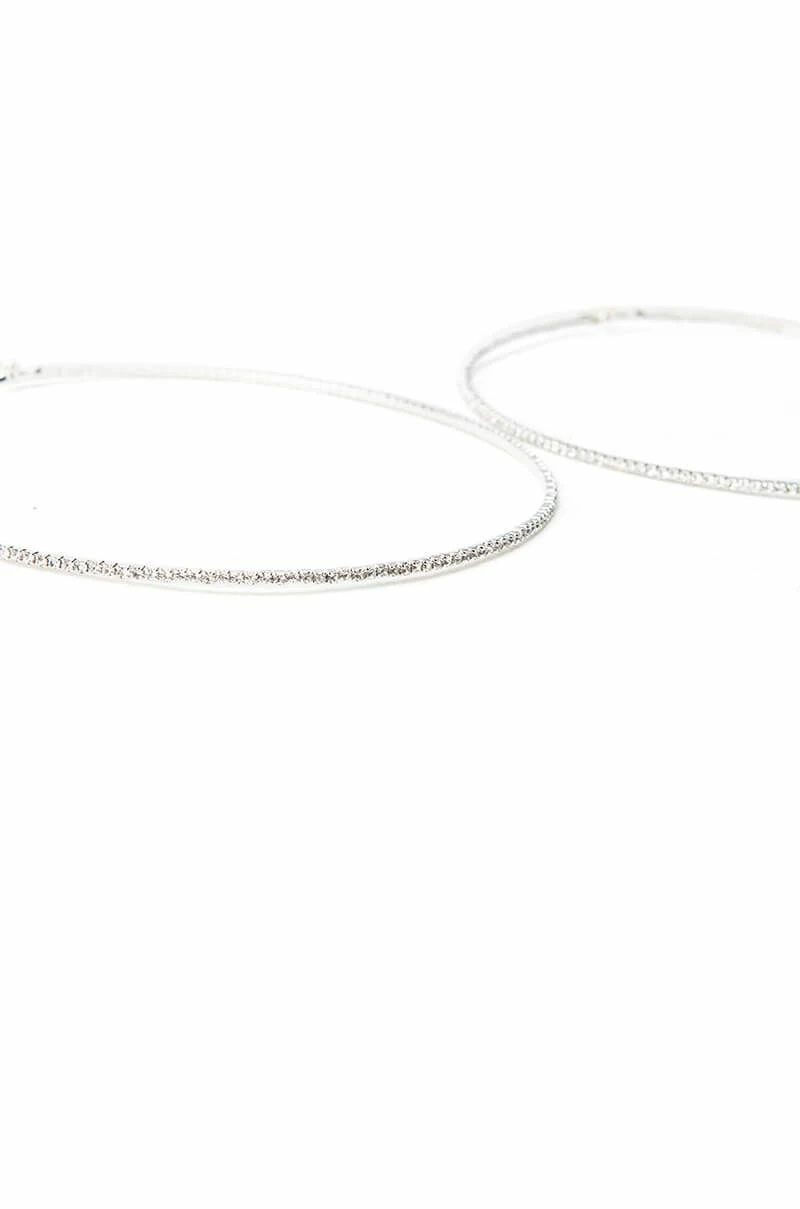 SPARKLE SILVER 100MM RHINESTONE HOOPS - Image 2