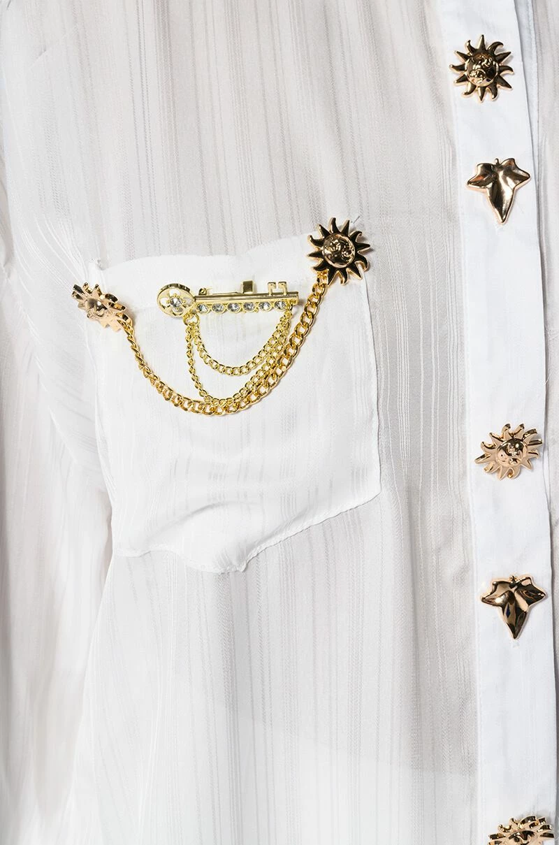 STAY FLY OVERSIZED BUTTON DOWN BLOUSE - Image 8