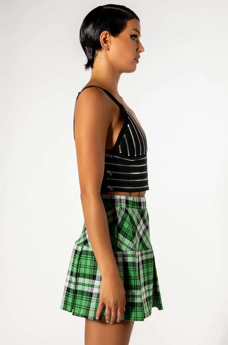 STOLE THE SHOW ZIPPER DETAIL CROPPED BANDAGE TANK - Image 6