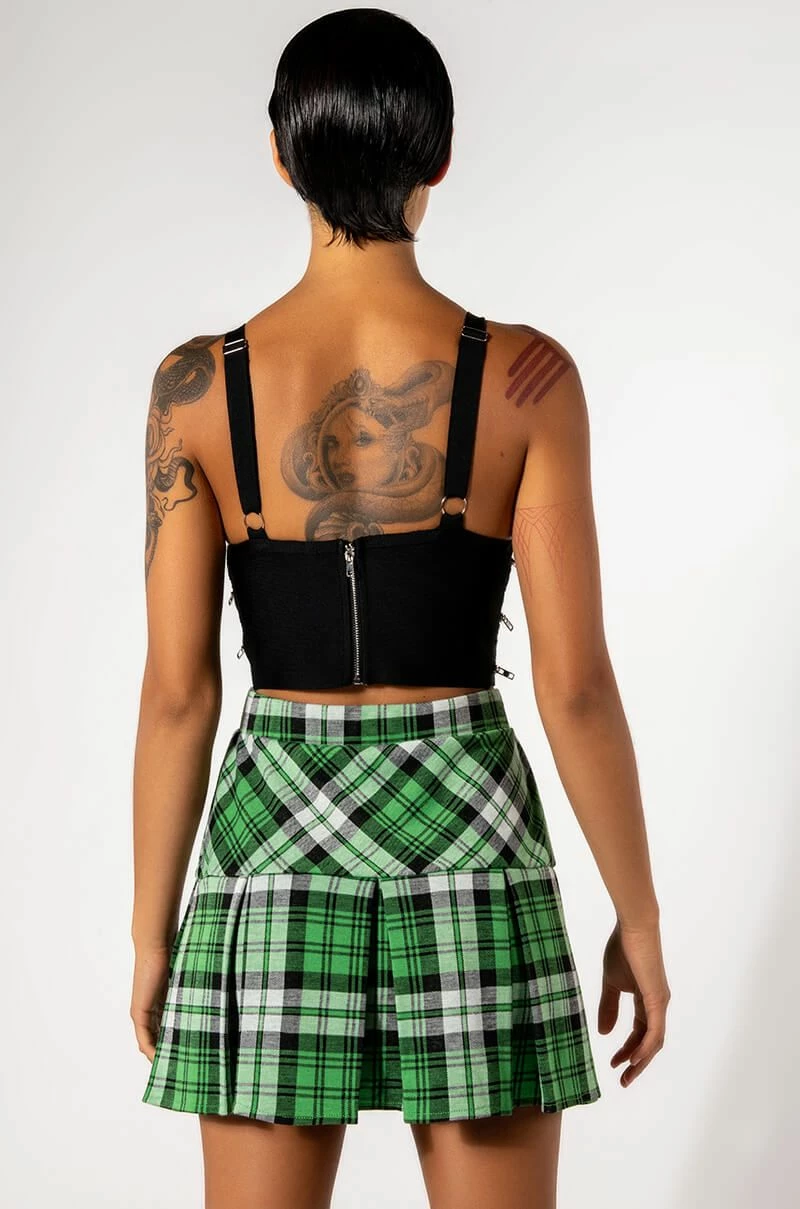 STOLE THE SHOW ZIPPER DETAIL CROPPED BANDAGE TANK - Image 7