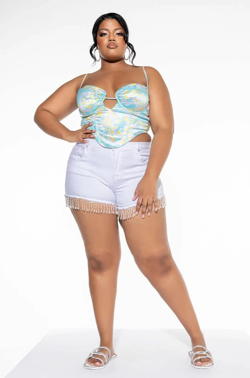 SWEET ESCAPE SATIN BUSTIER TANK - Image 2