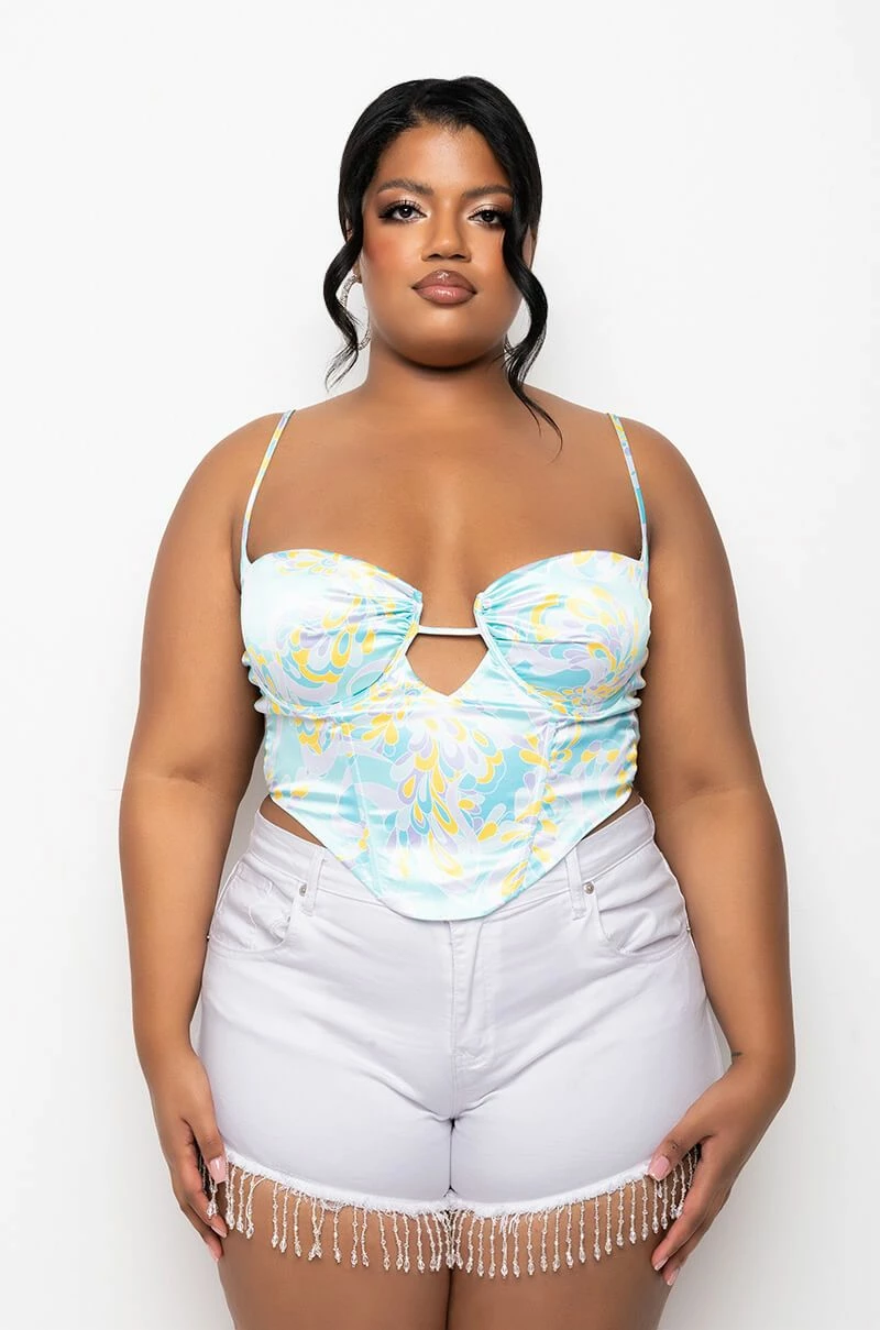 SWEET ESCAPE SATIN BUSTIER TANK - Image 3