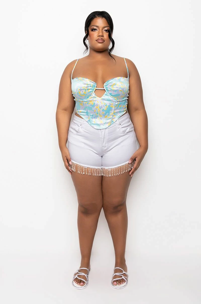 SWEET ESCAPE SATIN BUSTIER TANK - Image 7