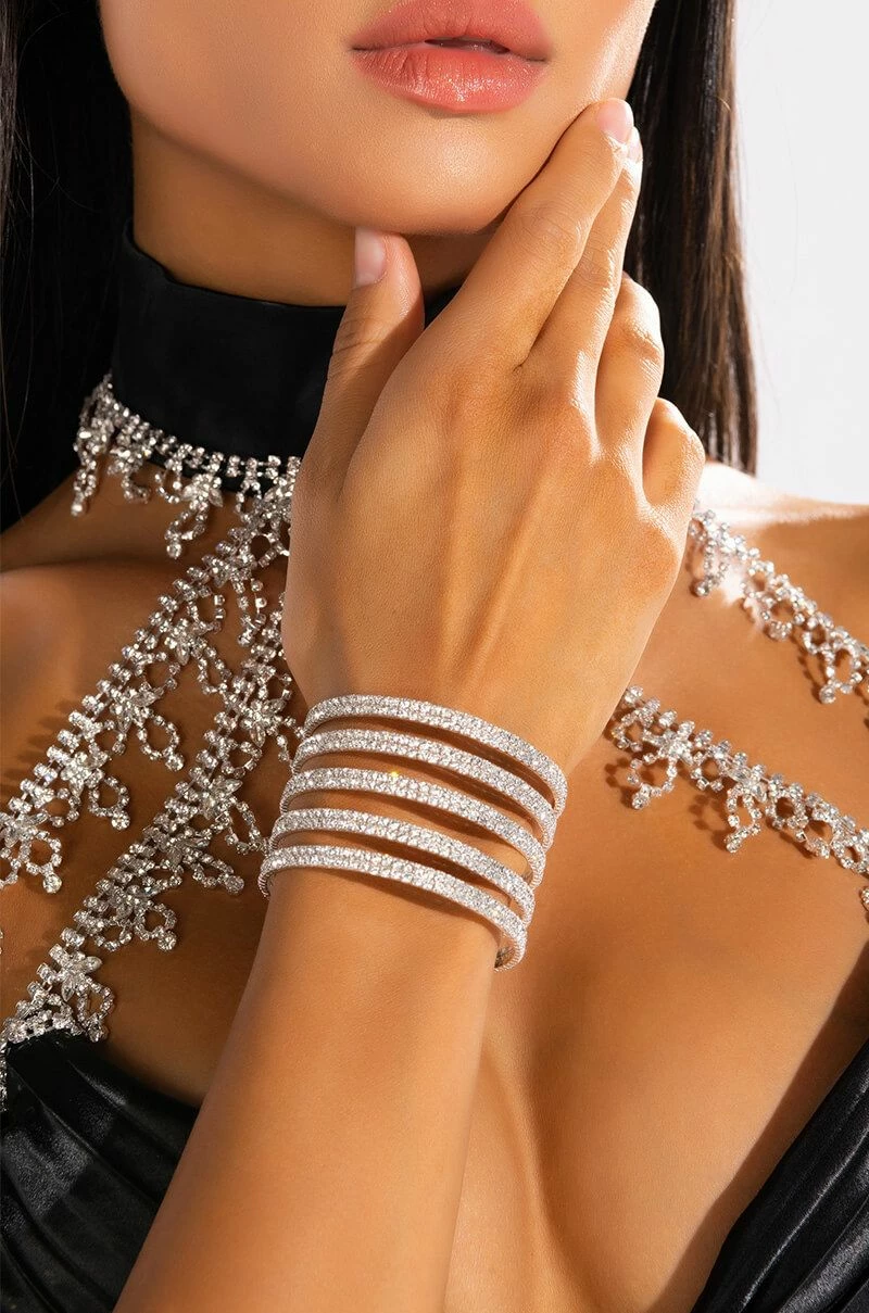 SWEET LOVE SILVER RHINESTONE CUFF - Image 4