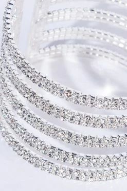 SWEET LOVE SILVER RHINESTONE CUFF