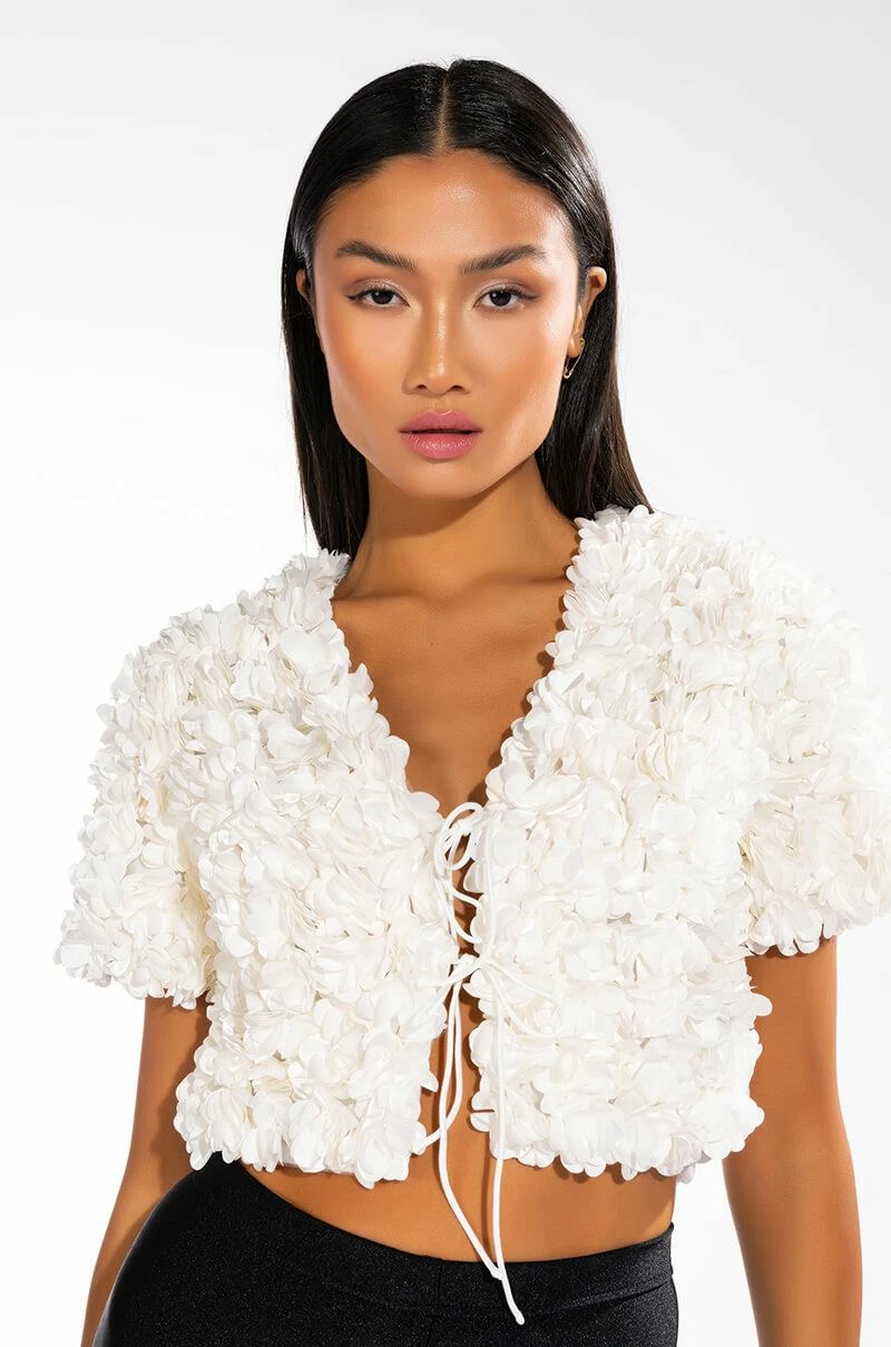 SWEET PARADISE SHORT SLEEVE TIE FRONT TOP - Image 2