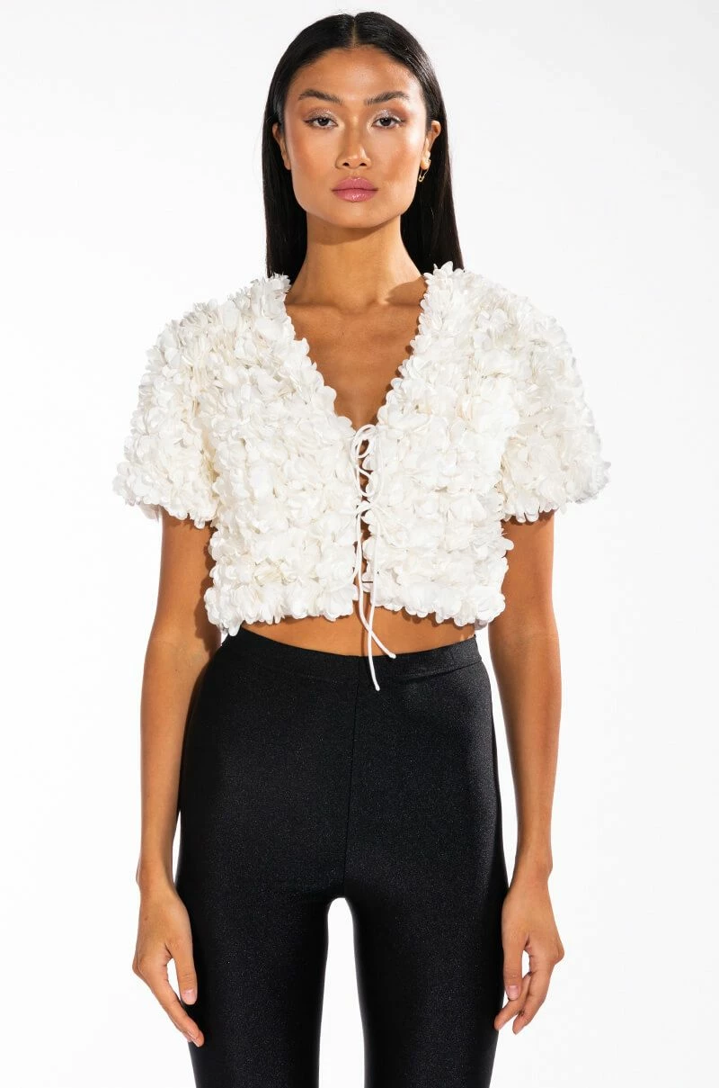 SWEET PARADISE SHORT SLEEVE TIE FRONT TOP - Image 4