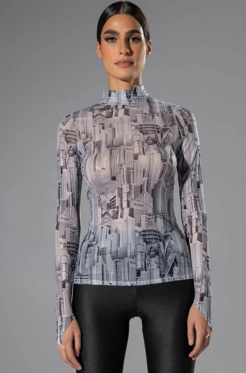 TAYA LONG SLEEVE MESH TOP