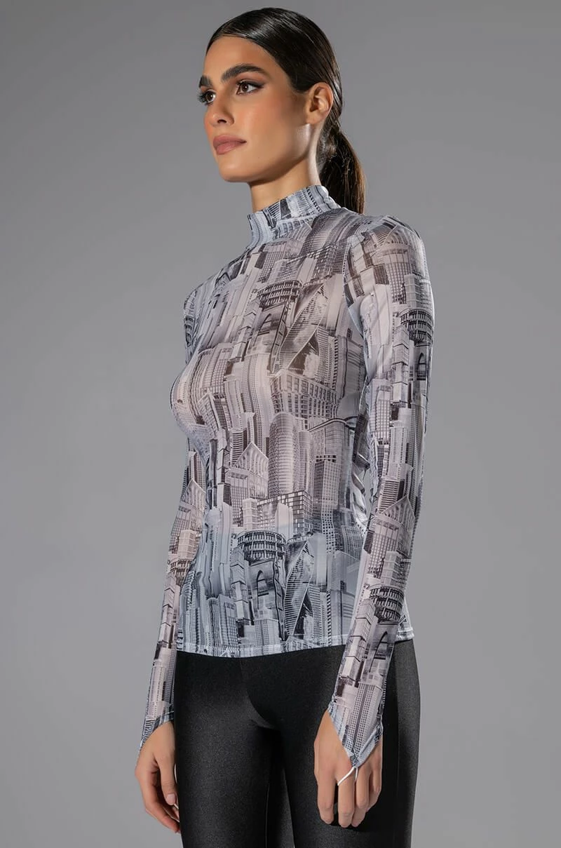TAYA LONG SLEEVE MESH TOP - Image 2