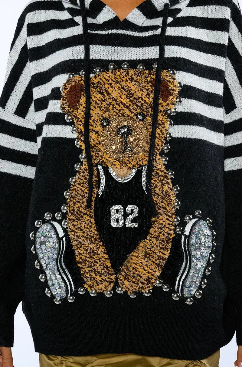 TEDDY HOODED STRIPED SWEATER - Image 10