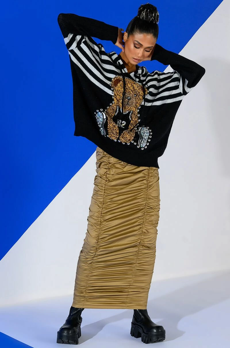 TEDDY HOODED STRIPED SWEATER - Image 3