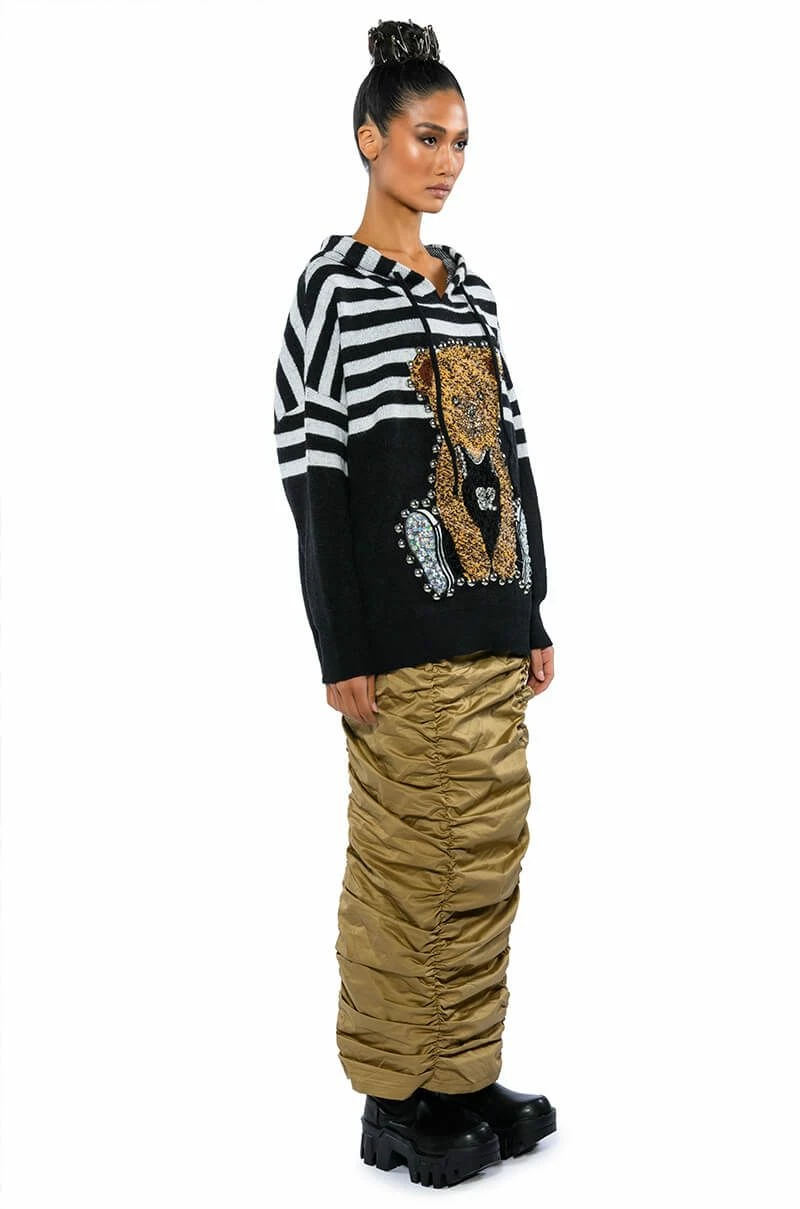TEDDY HOODED STRIPED SWEATER - Image 7