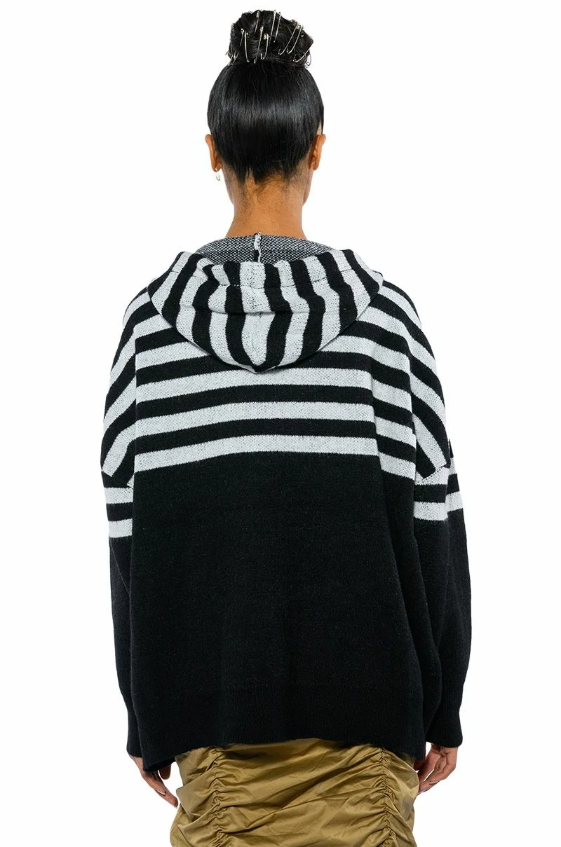 TEDDY HOODED STRIPED SWEATER - Image 9
