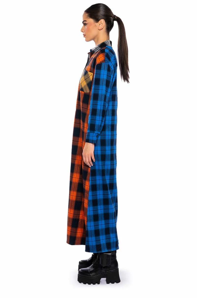 TEEN SPIRIT ULTRA LONG PLAID BUTTON DOWN - Image 5