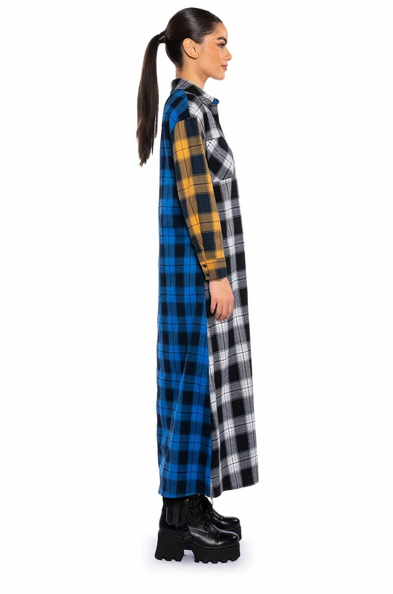 TEEN SPIRIT ULTRA LONG PLAID BUTTON DOWN - Image 6