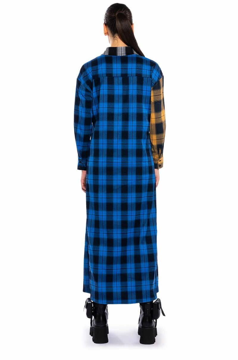 TEEN SPIRIT ULTRA LONG PLAID BUTTON DOWN - Image 7