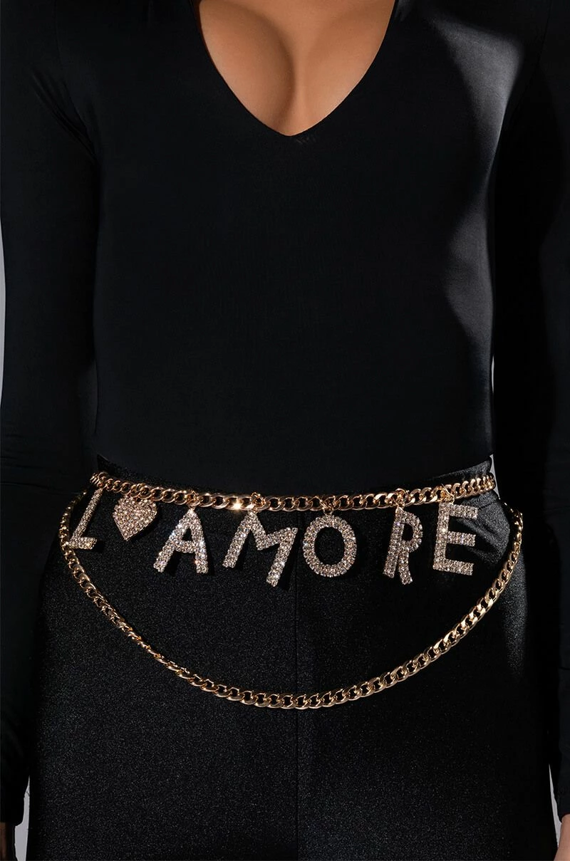THAT'S AMORE RHINESTONE CHAIN BELT - Image 3