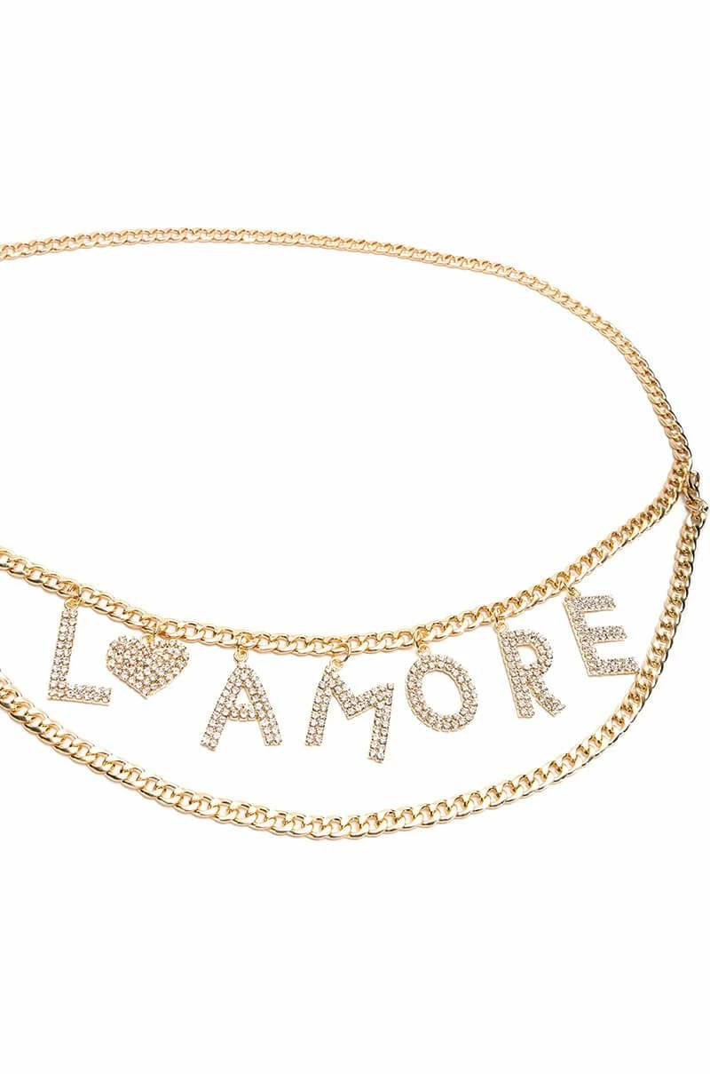 THAT'S AMORE RHINESTONE CHAIN BELT - Image 2