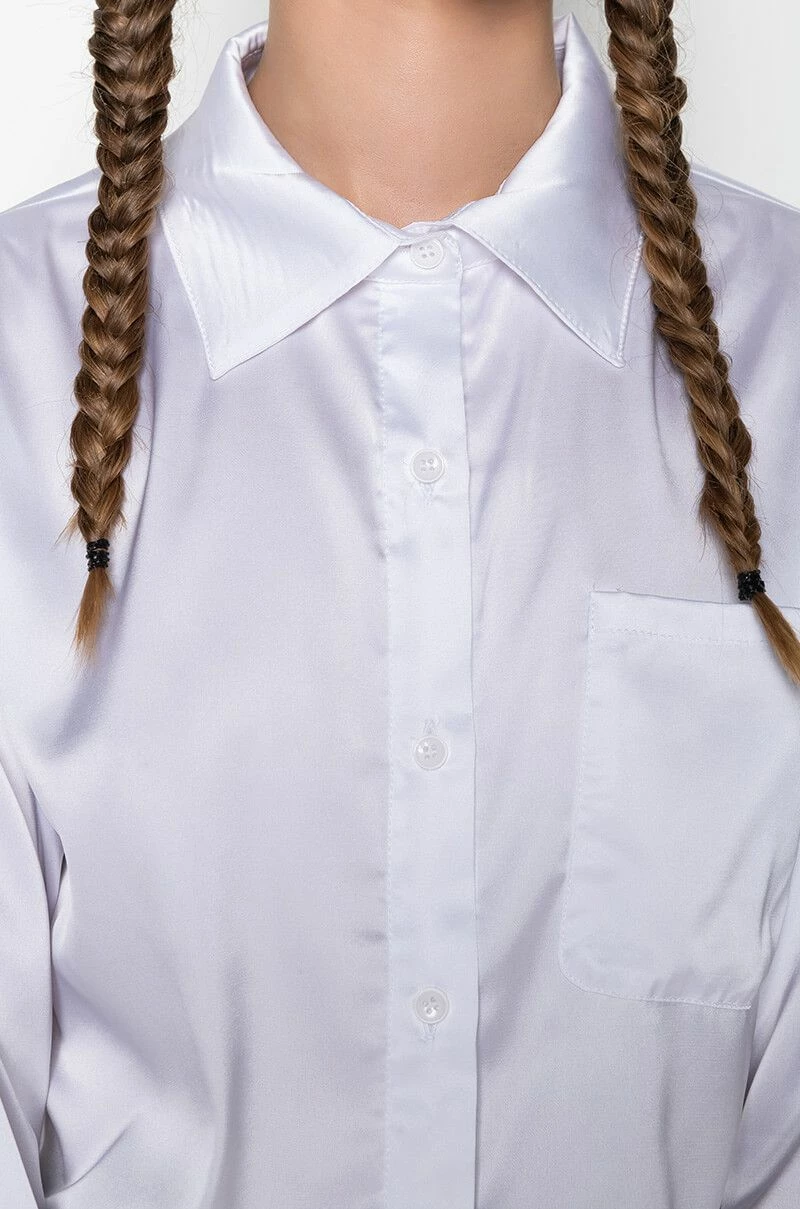 THE NEW CLASSIC CROPPED SATIN BLOUSE - Image 5