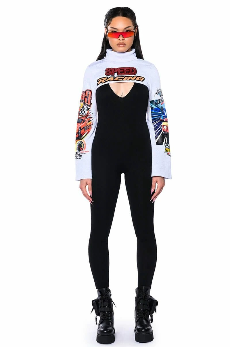 TO THE RACES ULTRA CROP TURTLENECK SWEATSHIRT - Image 2