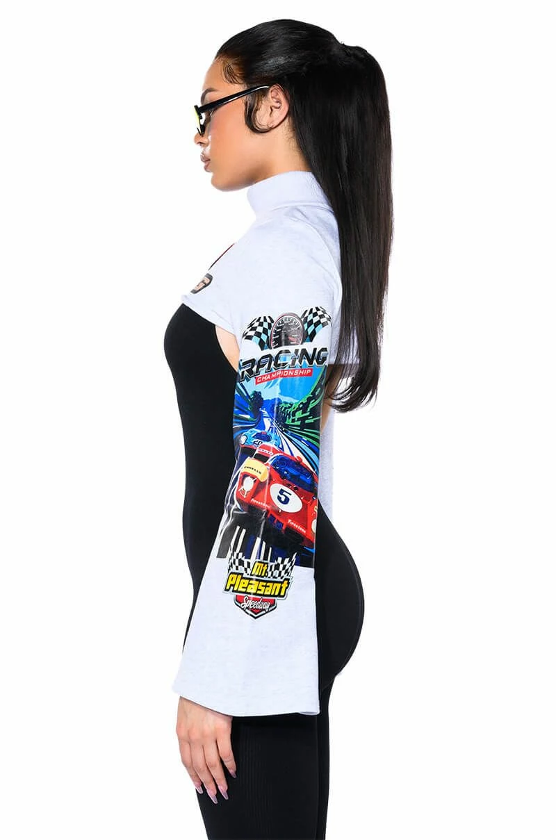 TO THE RACES ULTRA CROP TURTLENECK SWEATSHIRT - Image 5