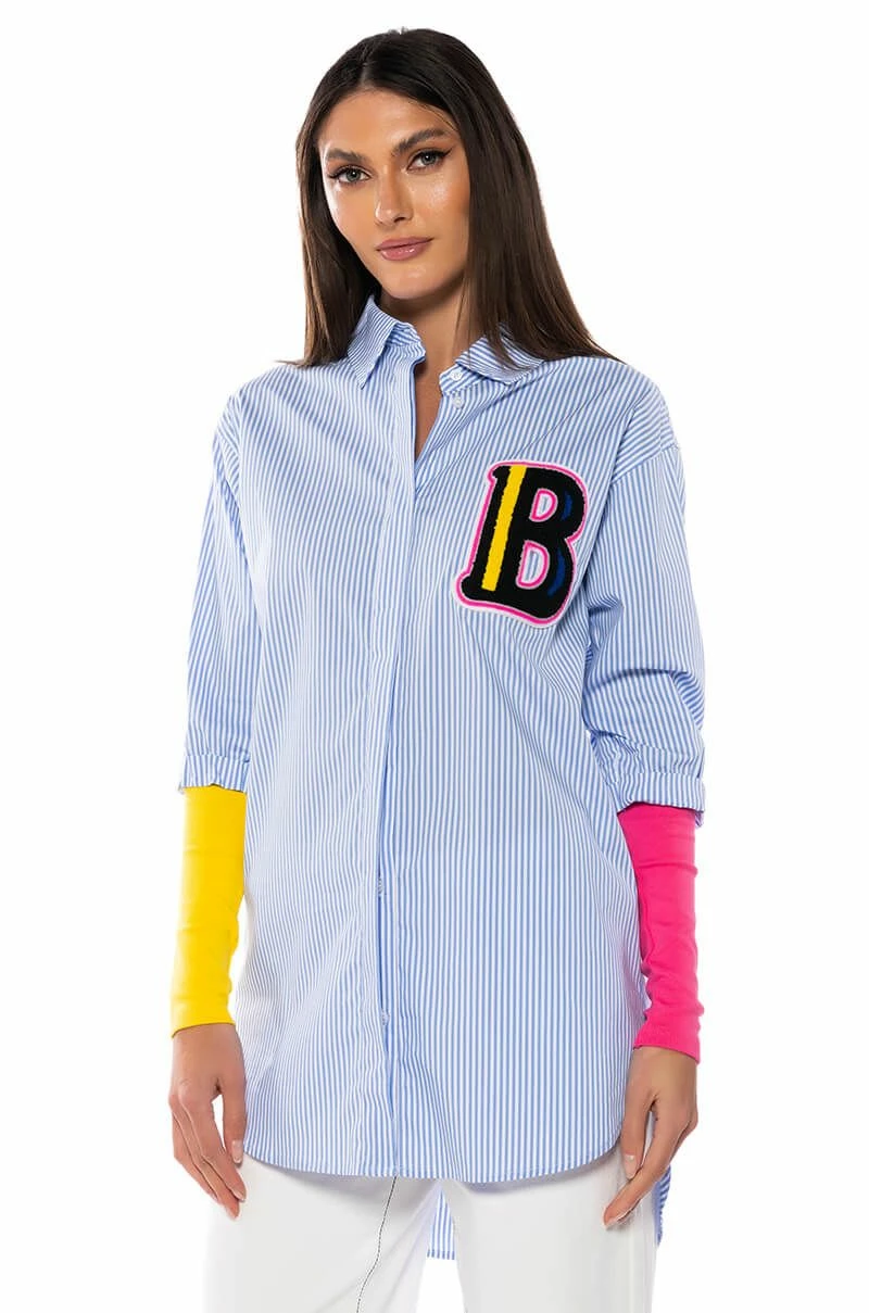 TOP OF THE CLASS BLUE BUTTON DOWN - Image 2