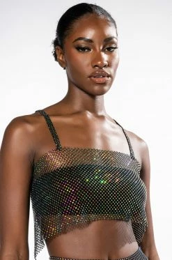 VANESSA RHINESTONE MESH BRALETTE