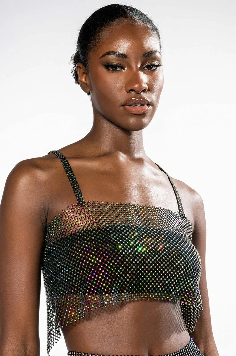 VANESSA RHINESTONE MESH BRALETTE