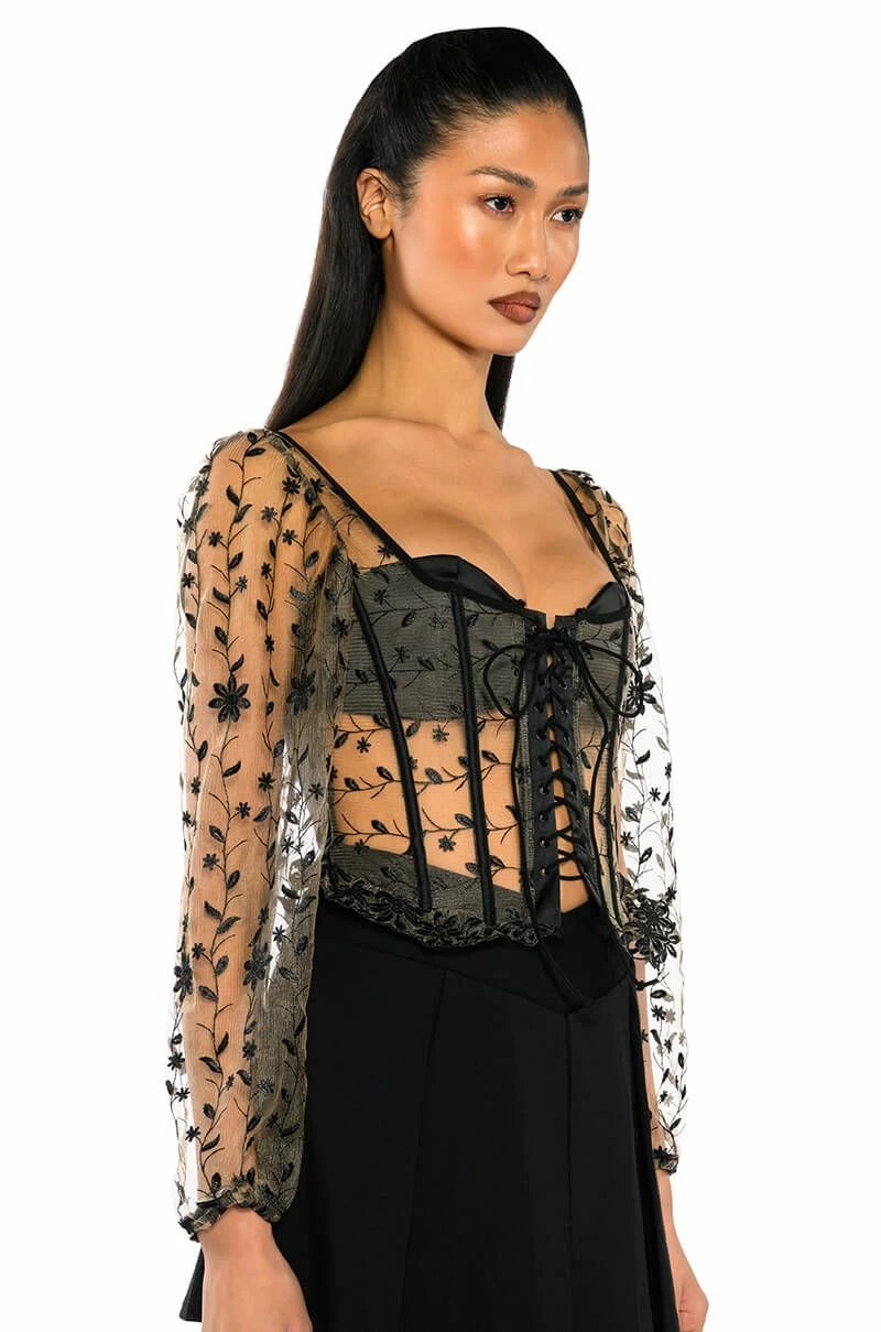 VEN AQUI LACE UP CORSET TOP - Image 2