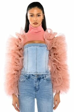 VIRGO RUFFLE SLEEVE LAYERING TOP