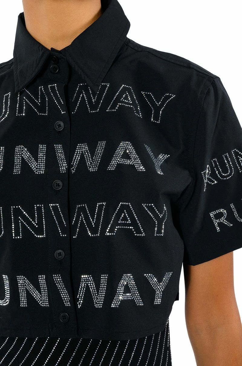 WALK THE WALK RHINESTONE CROPPED SHIRT - Image 10