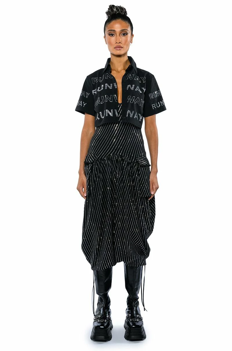 WALK THE WALK RHINESTONE CROPPED SHIRT - Image 11