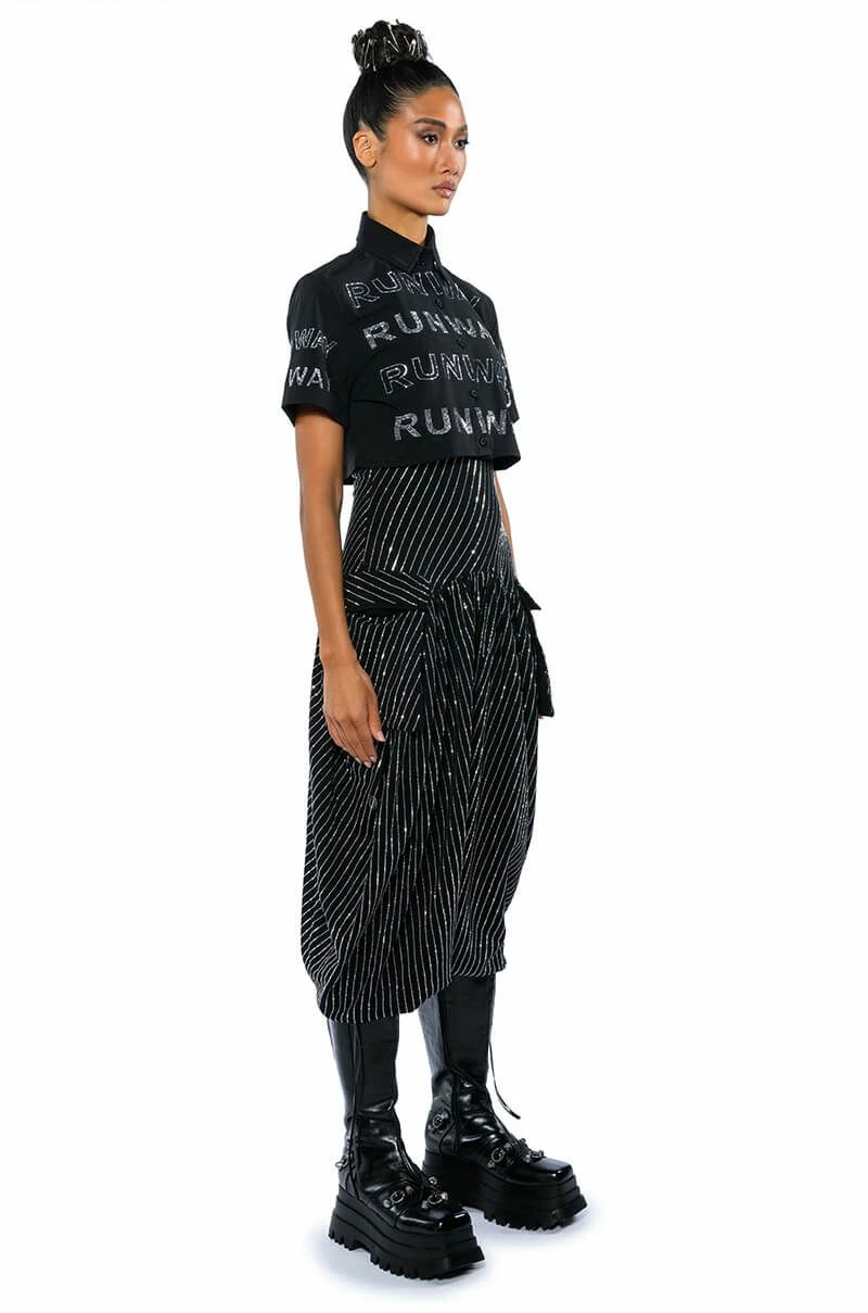 WALK THE WALK RHINESTONE CROPPED SHIRT - Image 6