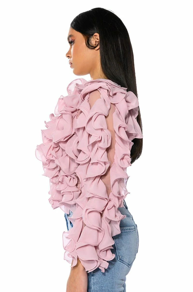 WHAT YOU WANT ONE SLEEVE TEXTURED TOP - Image 5