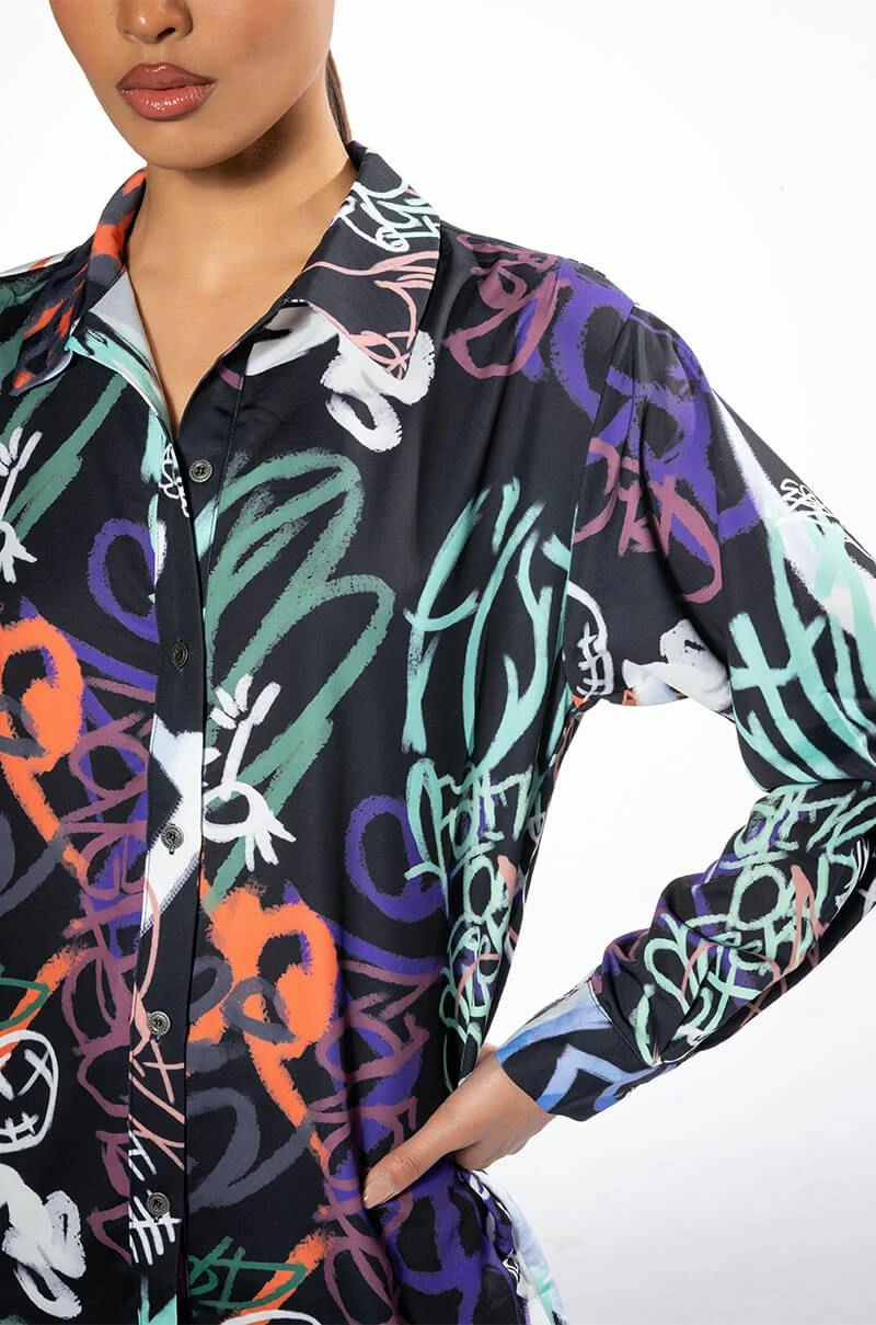 WILDER PRINTED BUTTON DOWN BLOUSE - Image 7