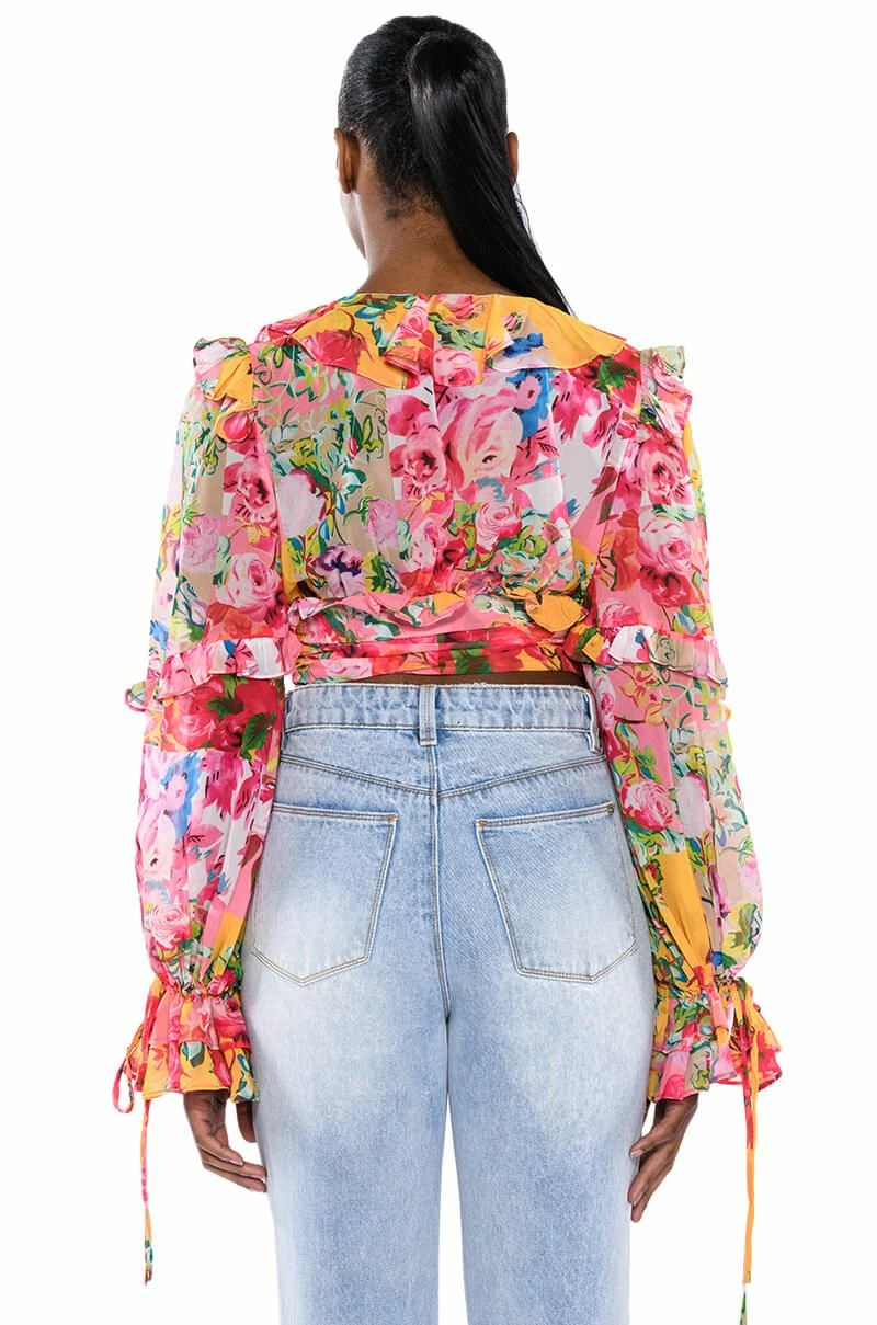 WILDFLOWER LONG SLEEVE RUFFLE BLOUSE - Image 5