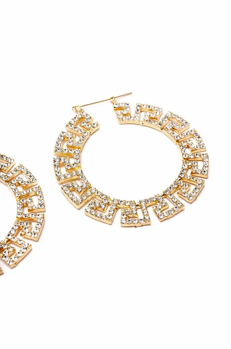 WORK OF ART EMBELLISHED HOOP EARRINGS - Image 3